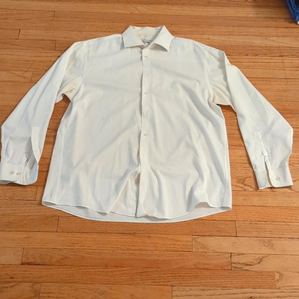 Men's Calvin Klein slim fit stretch button-down white shirt size 16 1/2 34/35